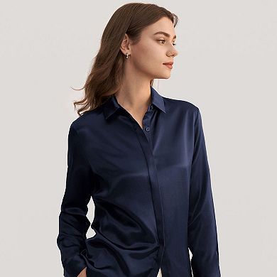 Lilysilk Women's Basic Concealed Placket Silk Shirt