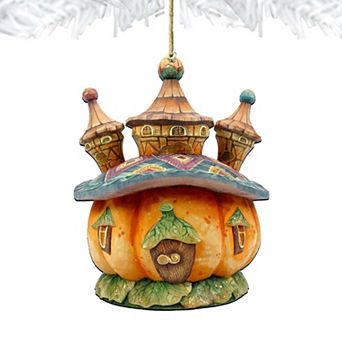 Halloween Pumpkin Dome Wooden Holiday Ornament by G. DeBrekht - Thanksgiving Halloween Decor