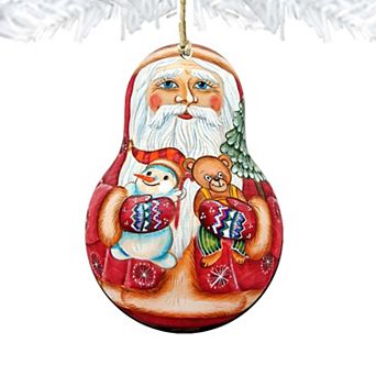 Santa Doll Christmas Wooden Christmas Ornament by G. DeBrekht - Christmas Santa Snowman Decor