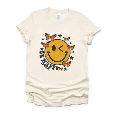Simply Sage Market S.W.Smiley Be Happy Butterflies Short Sleeve Tee