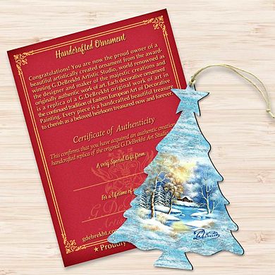 Winter Tree Wooden Christmas Ornament by G. DeBrekht - Christmas Decor