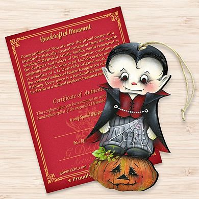 Dracula Wooden Ornament Halloween by J. Mills-Price - Thanksgiving Halloween Decor