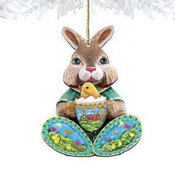 Easter Bunny Christmas Wooden Christmas Ornament by G. DeBrekht - Christmas Decor