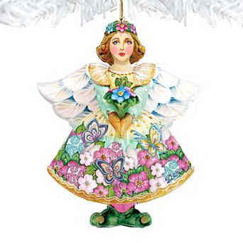 Spring Angel Wooden Holiday Ornament by G. DeBrekht - Easter Spring Decor
