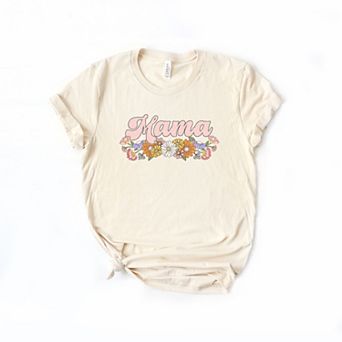 Mama Flowers Grunge Short Sleeve Graphic tee