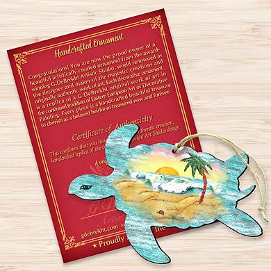 Turtle Wooden Holiday Ornament by G. DeBrekht - Coastal Holiday Decor