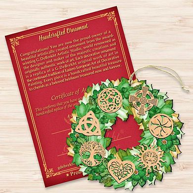 Irish Celtic Wreath Wooden Holiday Ornament by G. DeBrekht - Celtic Decor
