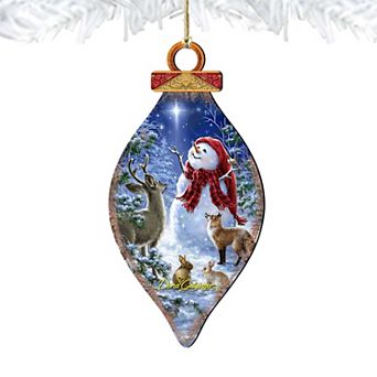 Heaven and Snowman Wooden Christmas Ornament by Gelsinger - Christmas Santa Snowman Decor