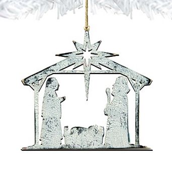 Rustic Rising Star Nativity Wooden Holiday Ornament by G. DeBrekht - Nativity Holiday Decor