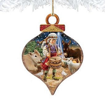 Little Drummer Boy Drop Wooden Holiday Ornament by Gelsinger - Nativity Holiday Decor