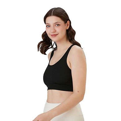 Unlined Juniors' Bra Top, Comfortable Activewear for Yoga, Walking, Lounging