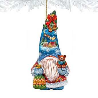Christmas Gnome Dwarf Wooden Christmas Ornament by G. DeBrekht - Christmas Decor