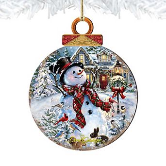 Prosperity Snowman Wooden Christmas Ornament by Gelsinger - Christmas Santa Snowman Decor