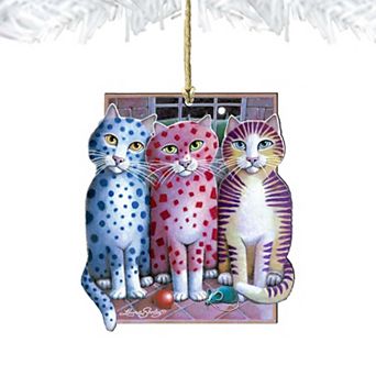 Board Meeting Wooden Holiday Ornament Pets by Laura Seeley - Pets Dog and Cats Decor