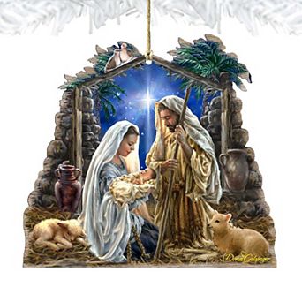 Glory to God Wooden Holiday Ornament by Gelsinger - Nativity Holiday Decor