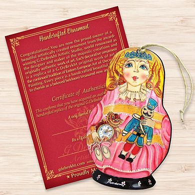 Clara Nutcracker Matreshka Wooden Christmas Ornament by G. DeBrekht - Christmas Decor