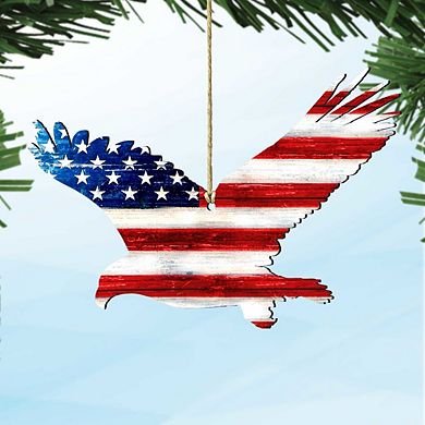 Eagle Freedom Rustic Wooden Ornament by G. DeBrekht - American Patriotic Decor