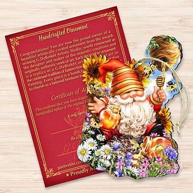 Honeycomb Gnome Dwarf Wooden Holiday Ornament by Gelsinger - Easter Spring Decor