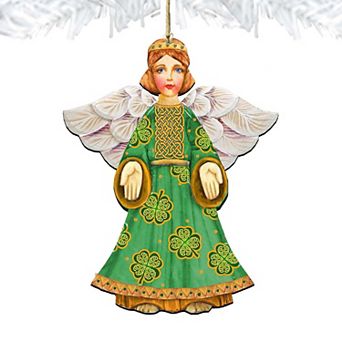 Celtic Angel Christmas Wooden Christmas Ornament by G. DeBrekht - Celtic Decor