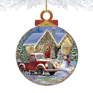 Christmas Light Lane Wooden Ornament by Gelsinger - Christmas Santa Snowman Decor