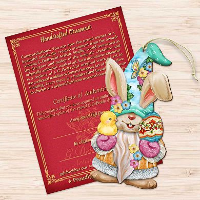 Easter Egg and Chick Gnome Wooden Holiday Ornament by G.DeBrekht - Easter Spring Decor