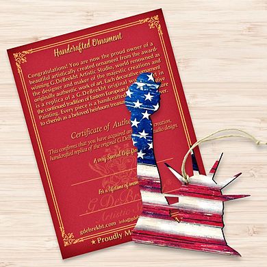 Statue of Liberty Rustic Wooden Holiday Ornament by G. DeBrekht - American Patriotic Decor