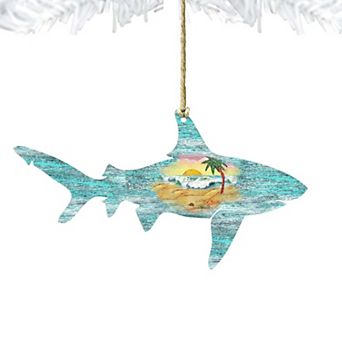 Shark Wooden Holiday Ornament by G. DeBrekht - Coastal Holiday Decor