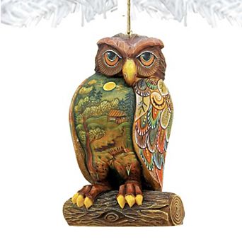 Owl Wooden Holiday Ornament Halloween by G. DeBrekht - Thanksgiving Halloween Decor