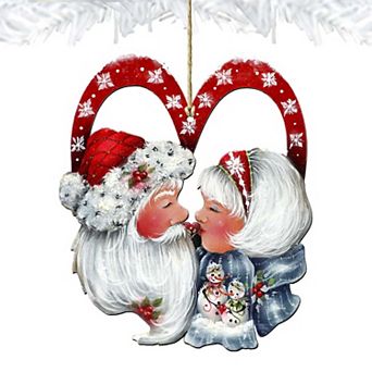 Merry Kissmas! Wooden Christmas Ornament by J. Mills-Price - Christmas Decor