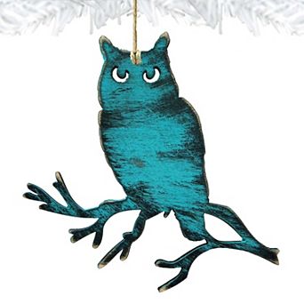 Rustic Owl Wooden Holiday Ornament by G. DeBrekht - Wildlife Holiday Decor