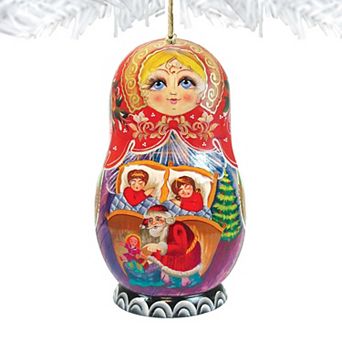 Christmas Night Matreshka Wooden Christmas Ornament by G. DeBrekht - Christmas Decor