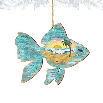 Fish Wooden Holiday Ornament by G. DeBrekht - Coastal Holiday Decor
