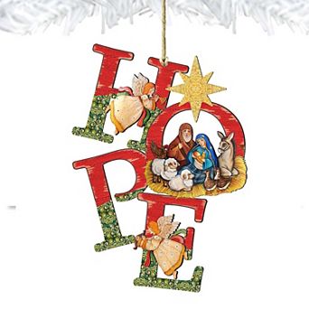 Hope Nativity Wooden Holiday Ornament by G. DeBrekht - Nativity Holiday Decor