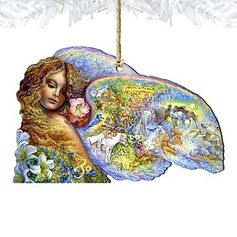Hat of Timeless Places Wooden Holiday Ornament by Josephine Wall - Coastal Sea-Life Decor