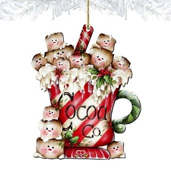 Marshmallow Cocoa Company Wooden Christmas Ornament by J. Mills-Price - Christmas Decor