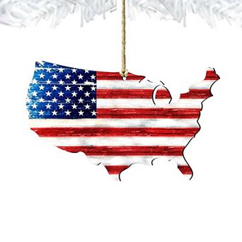 Land of the Free America Wooden Holiday Ornament by G. DeBrekht - American Patriotic Decor