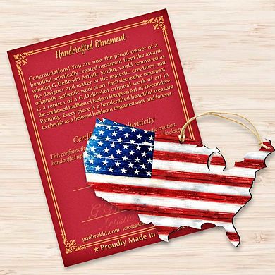 Land of the Free America Wooden Ornament by G. DeBrekht - American Patriotic Decor