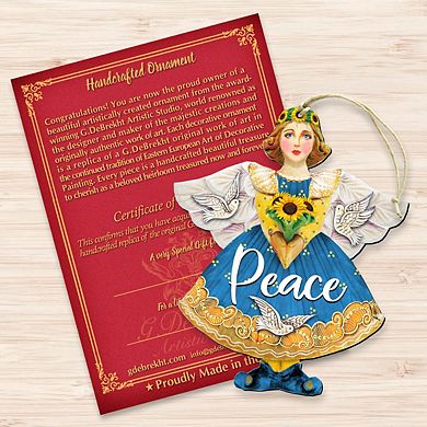 Peace to Ukraine Wooden Ornament by G. DeBrekht - International Decor