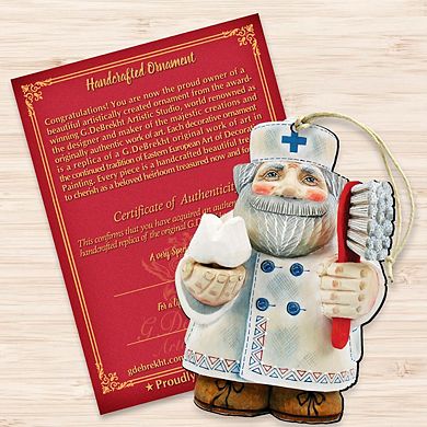 Dentist Christmas Wooden Ornament by G. DeBrekht - Christmas Santa Snowman Decor