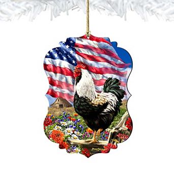 Morning in America Wooden Holiday Ornament by Gelsinger - American Patriotic Decor
