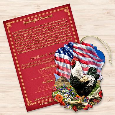 Morning in America Wooden Holiday Ornament by Gelsinger - American Patriotic Decor