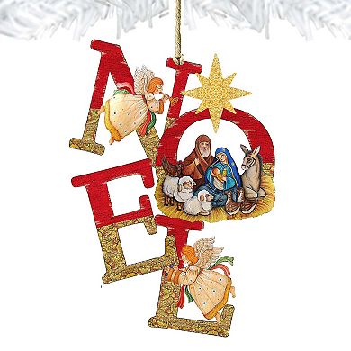 Noel Nativity Wooden Holiday Ornament by G. DeBrekht - Nativity Holiday Decor
