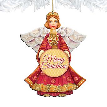 Angel Dated Wooden Holiday Ornament by G. DeBrekht - Nativity Holiday Decor
