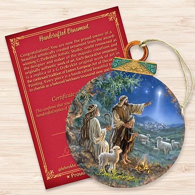 Shepherds afield Wooden Holiday Ornament by Gelsinger - Nativity Holiday Decor