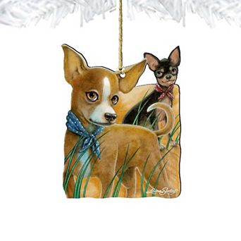 The Couple Dogs Wooden Holiday Ornament by Laura Seeley - Pets Dog and Cats Decor