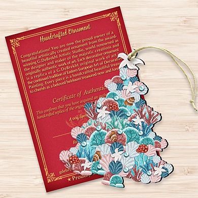 Coastal Tree Wooden Holiday Ornament by G. DeBrekht - Coastal Holiday Decor