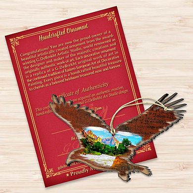 Eagle Shaped Wooden Holiday Ornament by G. DeBrekht - Wildlife Holiday Decor