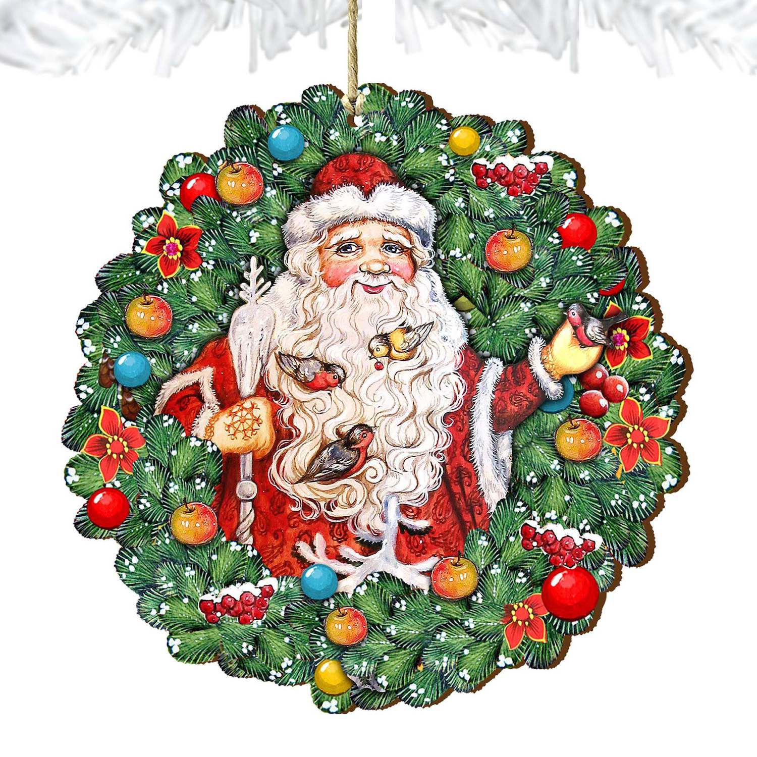 Santa Believe Christmas Ornament, Round Metal Ornament – The Village Wreath  Company