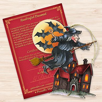Witch Halloween Wooden Holiday Ornament by G. DeBrekht - Thanksgiving Halloween Decor