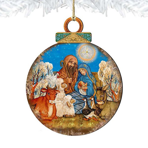 Nativity Ball Wooden Ornament by Gelsinger Nativity Holiday Decor